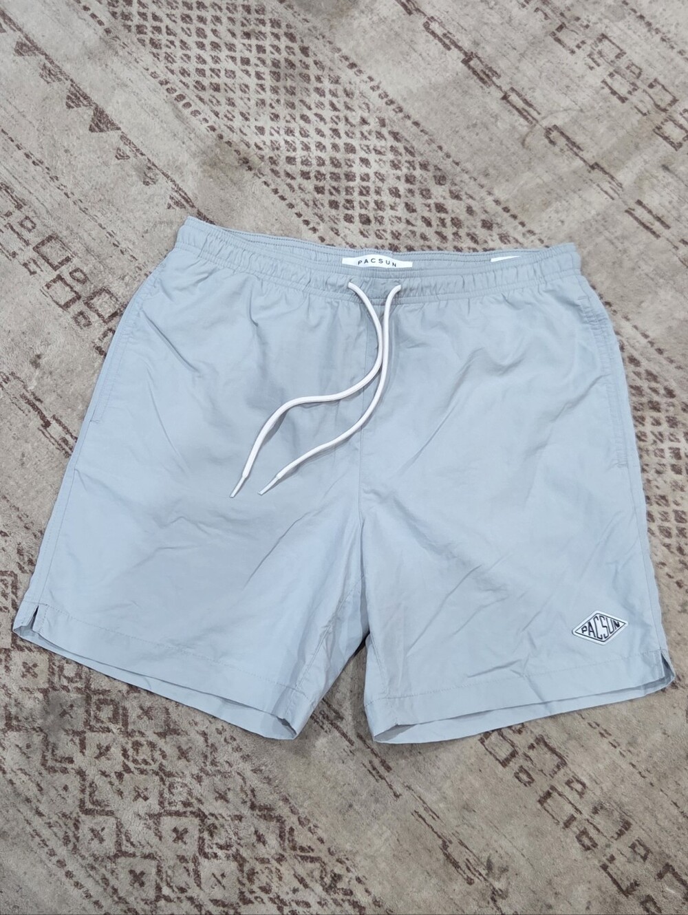 PacSun Pale Gray Drawstring Swim Trunks Small